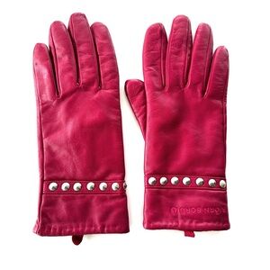 Bjorn Borg Pink Studded Leather Gloves
